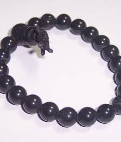Bratara pe elastic cu cristale multifatetate negre